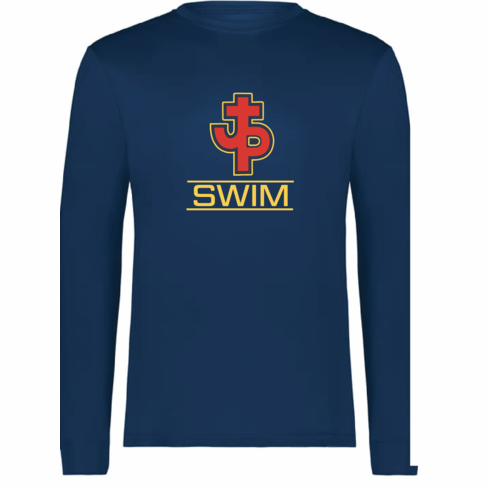 NAVY UNISEX LONG SLEEVE DRIFIT SHIRT W SCREENED LOGO