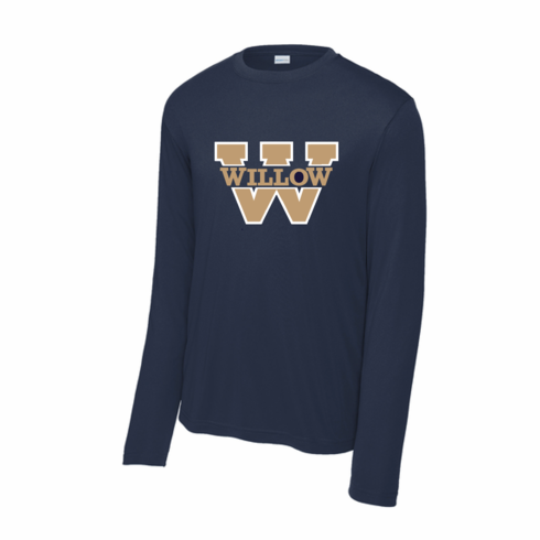 NAVY UNISEX LONG SLEEVE DRIFIT SHIRT W W SCREENED LOGO