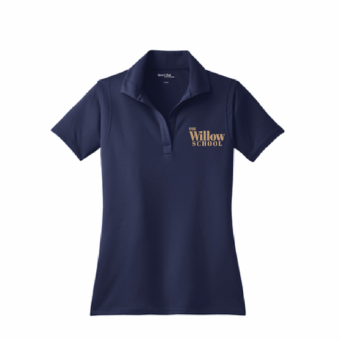 NAVY WOMENS DRIFIT POLO WITH EMBROIDERED LOGO 
