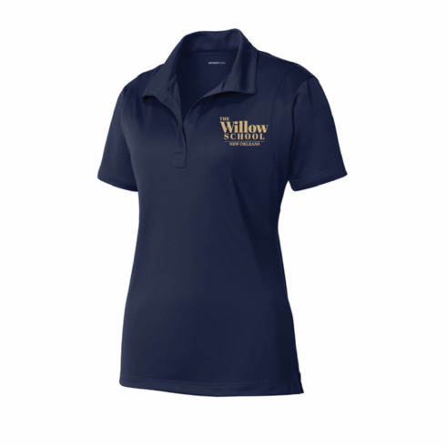 NAVY WOMENS DRIFIT POLO WITH EMBROIDERED (THE WILLOW SCHOOL) LOGO