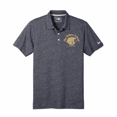 NEW ERA HEATHERED NAVY DRIFIT MENS POLO WITH EMBR. TREE LOGO