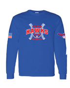 GILDAN ROYAL LONG SLEEVE SHIRT W SCREENED LOGO/# AND SLEEVES