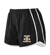 WOMENS BLACK/WHITE RUNNING SHORT W SCREENED LOGO 