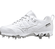 WOMENS MIZUNO WHITE METAL 9 SPIKE SWIFT 8 CLEATS