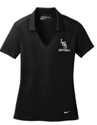 NIKE BLACK WOMENS DRIFIT POLO WITH LOGO EMBROIDERED