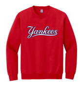 GILDAN UNISEX RED CREW SWEAT WITH SCREENED LOGO