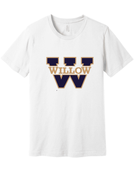 BELLA WHITE UNISEX SOFT COTTON TSHIRT WITH W LOGO SCREENED