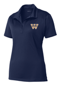 WOMENS NAVY DRIFIT POLO WITH W LOGO EMBROIDERED