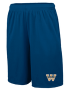 MENS NAVY DRIFIT SHORT WITH POCKETS AND W SCREENED LOGO