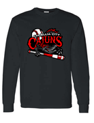 UNISEX BLACK LONG SLEEVE DRIFIT SHIRT WITH SCREENED LOGO