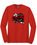 GILDAN RED UNISEX LONG SLEEVE SHIRT WITH SCREENED LOGO
