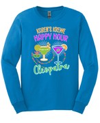 GILDAN UNISEX COTTON SAPPHIRE LONG SLEEVE SHIRT WITH SCREENED LOGO