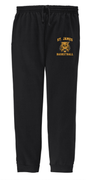 BLACK UNISEX JOGGER SWEAT PANT WITH CUFF BOTTOM AND SCREENED LOGO