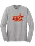 GILDAN SPORT GREY UNISEX LONG SLEEVE SHIRT WITH SCREENED LOGO