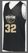 black/white unisx reversible jersey with screened logo and #