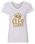 WOMENS GILDAN WHITE VNECK TSHIRT WITH SCREENED LOGO