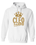 GILDAN UNISEX WHITE HOODED SWEATSHIRT WITH SCREENED LOGO