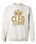 GILDAN UNISEX WHITE CREW SWEATSHIRT WITH SCREENED LOGO