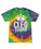 UNISEX MARDI GRAS TIE DYE TSHIRT WITH SCREENED LOGO IN WHITE 
