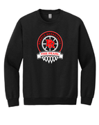 GILDAN UNISEX BLACK CREW SWEAT WITH SCREENED LOGO