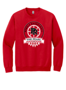 GILDAN RED UNISEX CREW SWEATSHIRT WITH SCREENED LOGO