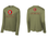UNISEX MILITARY GREEN LONG SLEEVE DRIFIT SHIRT WITH SCREENED LOGOS