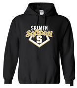 GILDAN UNISEX BLACK COTTON HOODED SWEATSHIRT WITH SCREENED LOGO