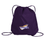 PURPLE DRAWSTRING BAG WITH SCREENED LOGO