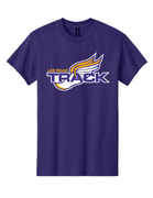 GILDAN UNISEX PURPLE COTTON TSHIRT WITH SCREENED LOGO