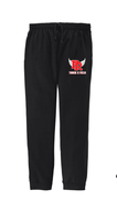 BLACK UNISEX JOGGER SWEATPANT WITH CUFF BOTTOM AND SCREENED LOGO