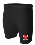 MENS BLACK RUNNING COMPRESSION SHORT WITH SCREENED LOGO