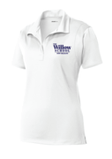 WOMENS WHITE DRIFIT POLO WITH (THE WILLOW SCHOOL) LOGO EMBROIDERED