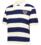 WOMENS STREET POLO NAVY/WHITE STRIPED WITH (WILLOW W) LOGO EMBROIDERED