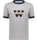 MENS GREY/NAVY RINGER TSHIRT WITH SCREENED (WILLOW W) LOGO