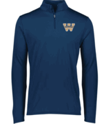 MENS NAVY DRIFIT 1/4 ZIP LONG SLEEVE WITH EMBROIDERED W LOGO