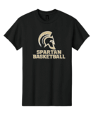 UNISEX BLACK COTTON TSHIRT WITH SCREENED LOGO 
