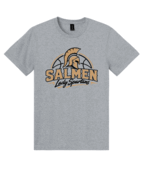 UNISEX SPORT GREY COTTON TSHIRT WITH SCREENED LOGO ON FRONT