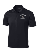 MENS BLACK DRIFIT POLO WITH EMBROIDERED LEFT CHEST LOGO
