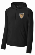 BLACK UNISEX 1/4 ZIP TOP WITH SCREENED LEFT CHEST LOGO