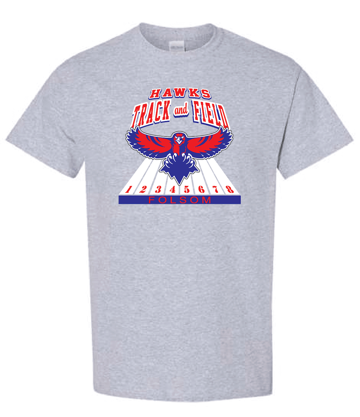 GILDAN SPORT GREY COTTON TSHIRT W SCREENED LOGO