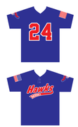 ROYAL GAME JERSEY WITH SCREENED LOGO/# AND SLEEVES