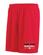 RED DRIFIT SHORT W POCKETS AND SCREENED LOGO
