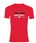 RED COMPRESSION TIGHT FIT SHORT SLEEVE SHIRT W LOGO