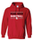 GILDAN RED HOODED SWEATSHIRT W SCREENED LOGO