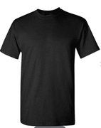 GILDAN BLACK COTTON TSHIRT W SCREENED LOGO