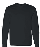 GILDAN BLACK LONG SLEEVE COTTON SHIRT W SCREENED LOGO