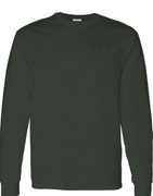 GILDAN DARK GREEN LONG SLEEVE SHIRT W SCREENED LOGO
