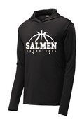 LIGHT WEIGHT BLACK UNISEX DRIFIT SHIRT HOODIE WITH SCREENED LOGO