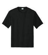 UNISEX BLACK SHORT SLEEVE DRIFIT SHIRT WITH SCREENED LOGO ON FRONT
