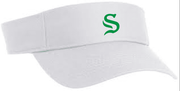WHITE ADJUSTABLE VISOR WITH EMBROIDERED S